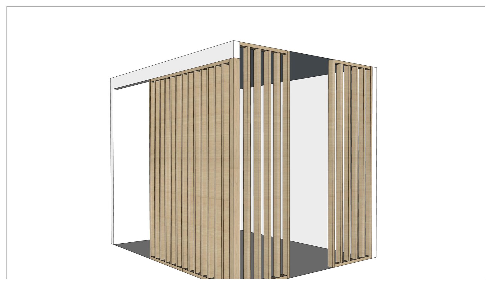 Plan 3D ADM du claustra toute hauteur